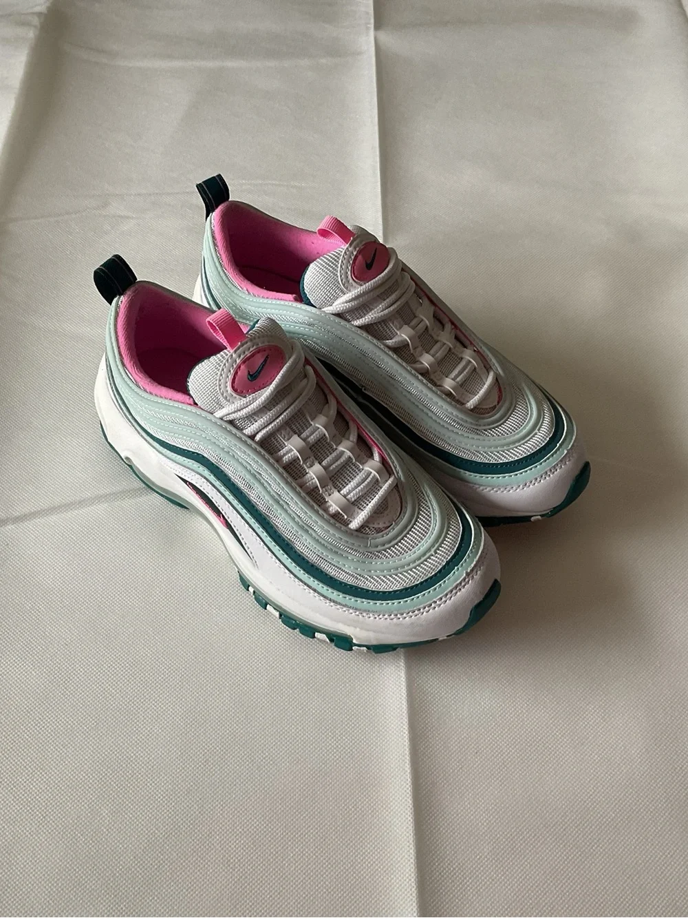 Nike White Mint Green Pink Sneakers
